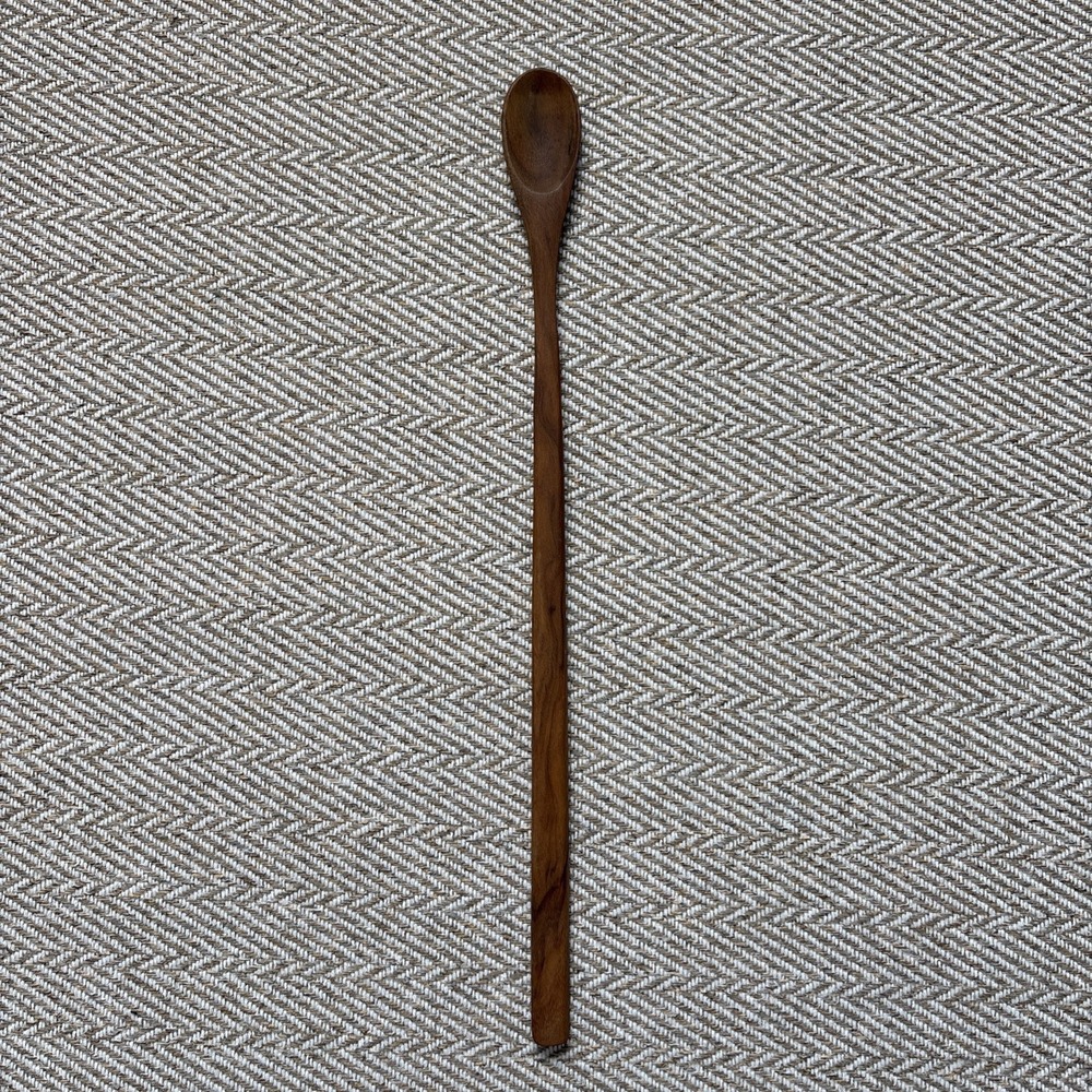 Vintage Antique Solid Wood Spoon  Long 13.5 Inch Handle Marked Spain